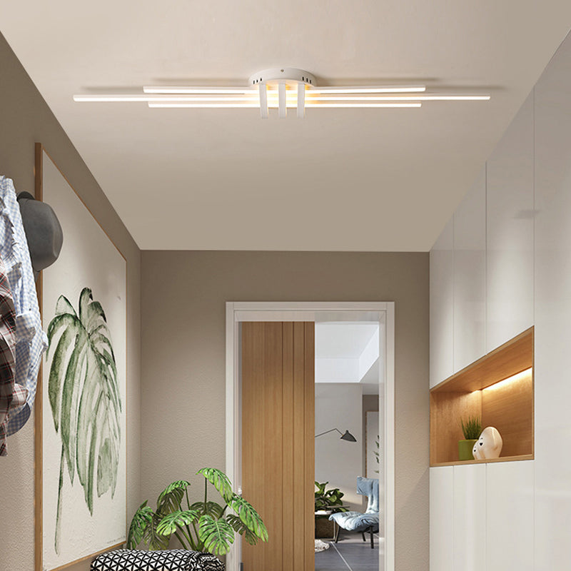 Lámpara de luz de descarga contemporánea lineal 6 lámparas de montaje de lavado de metal ligero