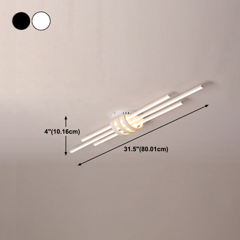 Lámpara de luz de descarga contemporánea lineal 6 lámparas de montaje de lavado de metal ligero