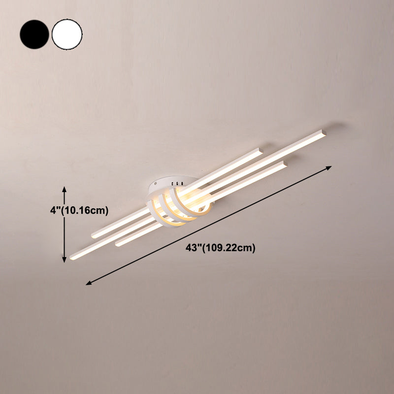 Lámpara de luz de descarga contemporánea lineal 6 lámparas de montaje de lavado de metal ligero