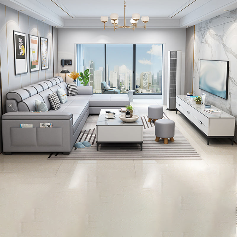 133,07 "L x 70,86" W x 35,43 "Cuscolo del cuscino H sezionale con cuscini posteriori