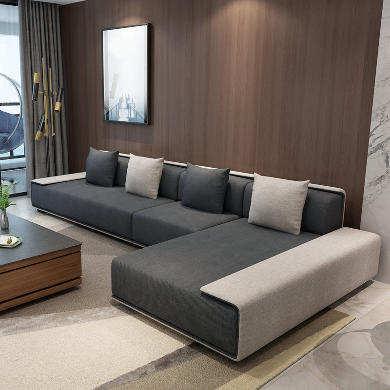 146,46 "L x 70,87" W x 29,53 "H Setionals a braccio quadrato di tessuto contemporaneo