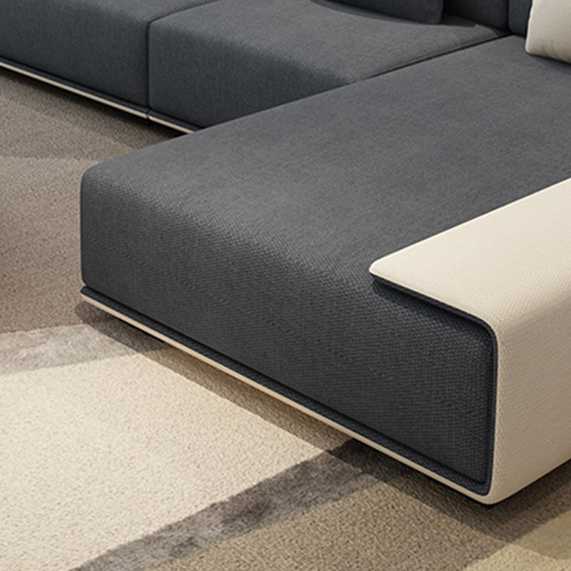 146,46 "L x 70,87" W x 29,53 "H Setionals a braccio quadrato di tessuto contemporaneo