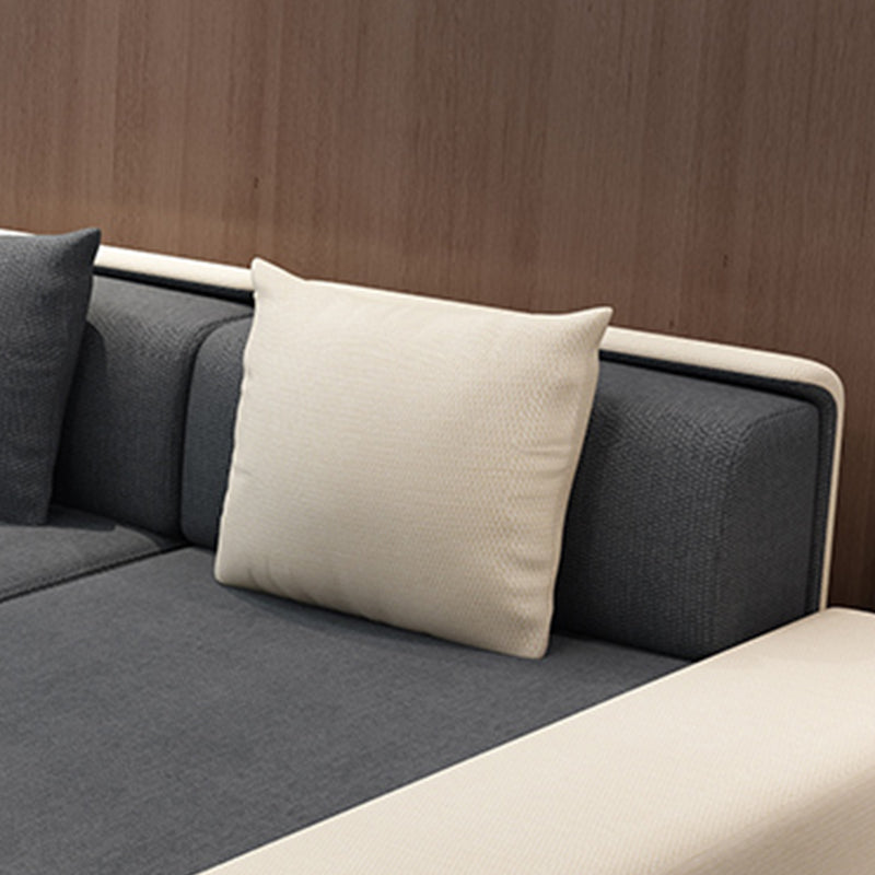 146,46 "L x 70,87" W x 29,53 "H Setionals a braccio quadrato di tessuto contemporaneo