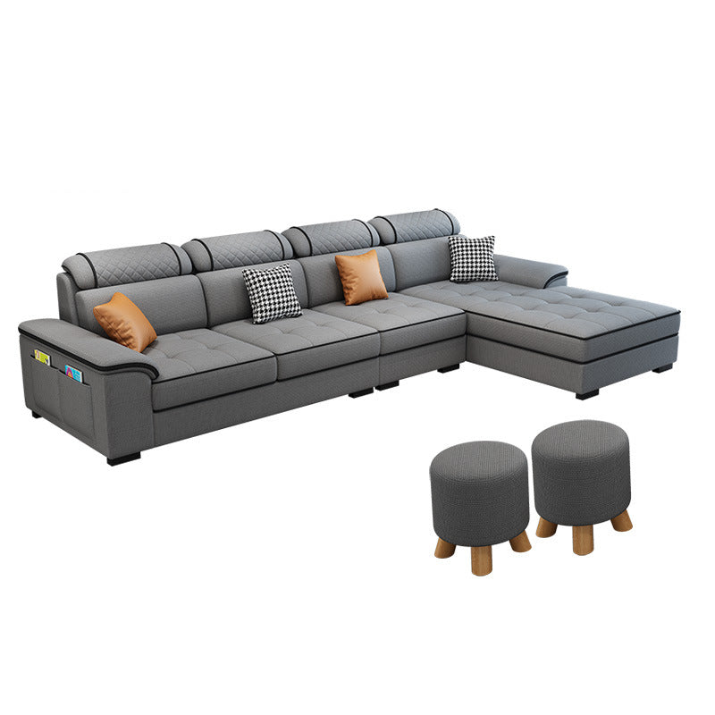 Faux Leather/Fabric Slipcovered Sectionals with Reversible Chaise and Storage