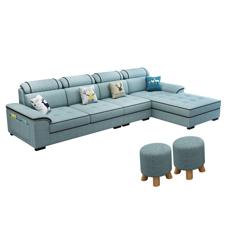 Faux leer/stoffen slipcovered sectionals met omkeerbare chaise en opslag