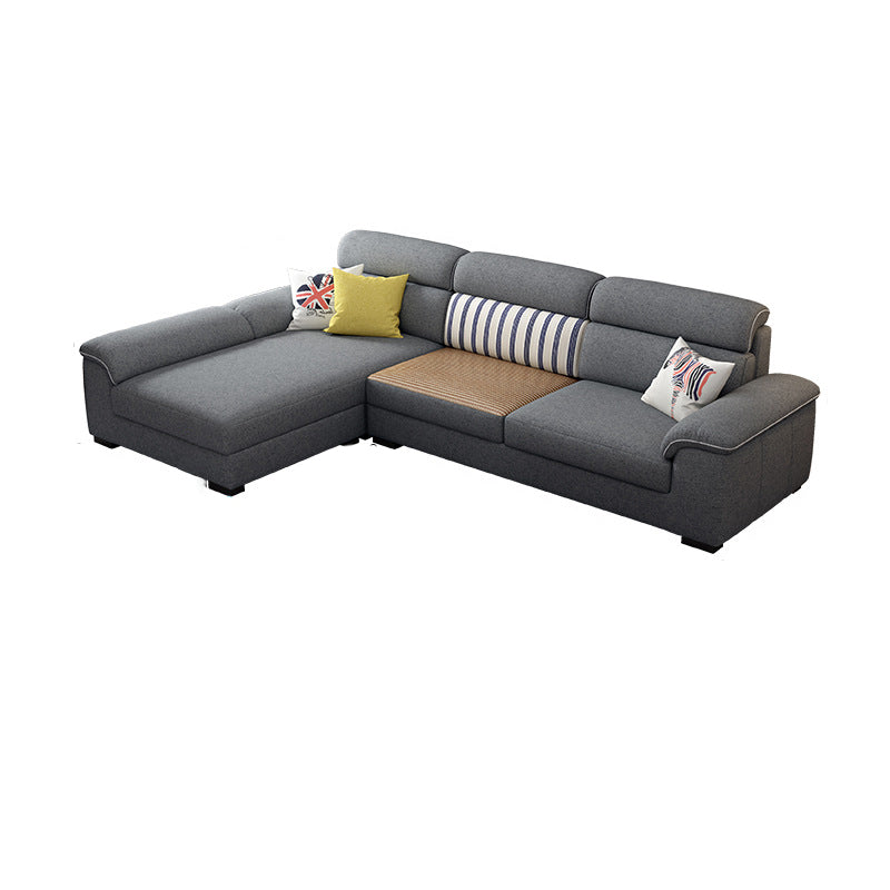 Grey Contemporary Stain-Resistant Living Room L-Shape Right Hand Facing Sofa