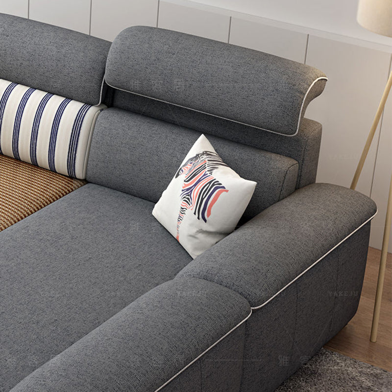 Grey Contemporary Stain-Resistant Living Room L-Shape Right Hand Facing Sofa