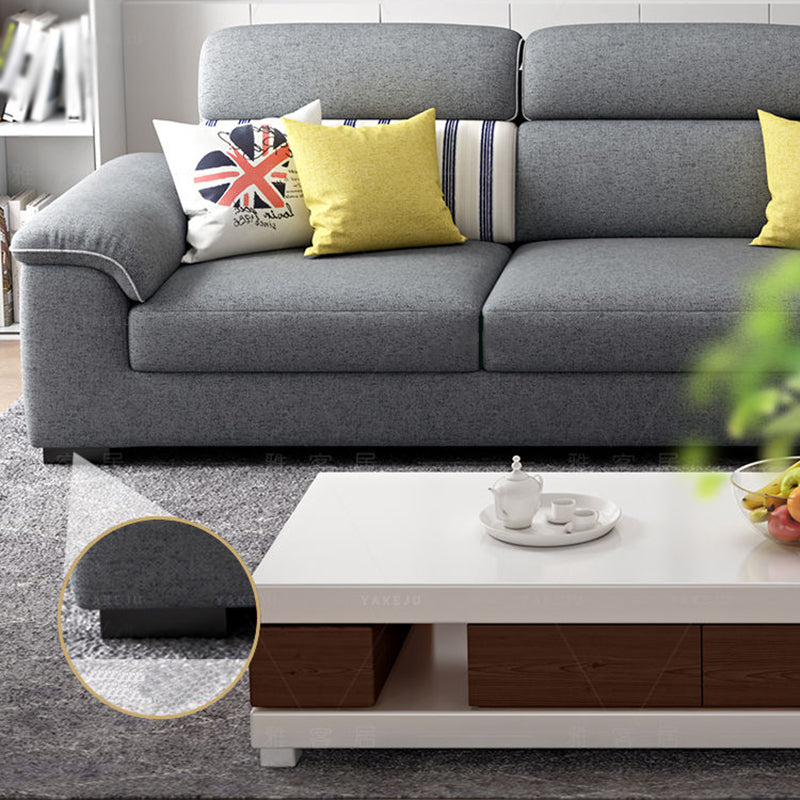 Grey Contemporary Stain-Resistant Living Room L-Shape Right Hand Facing Sofa