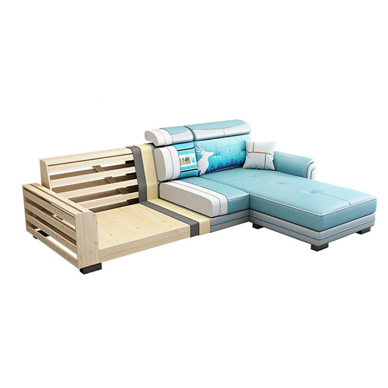 Square Arm L-Shape Right Hand Facing Sectional Sofa with Chaise