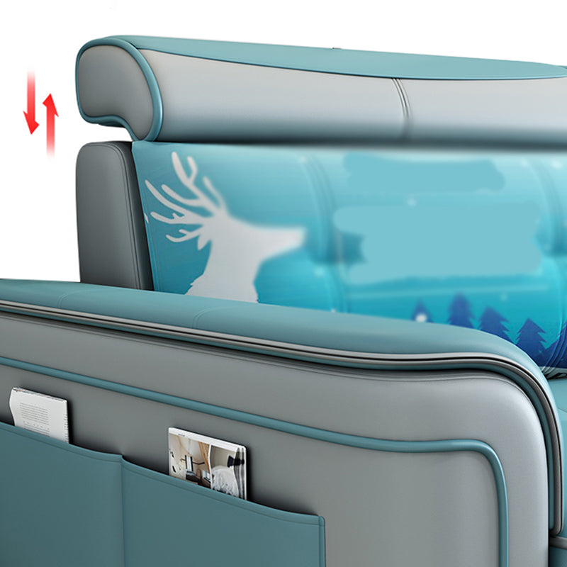 Square Arm L-Shape Right Hand Facing Sectional Sofa with Chaise