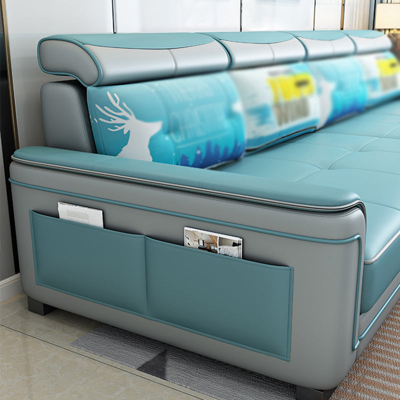 Square Arm L-Shape Right Hand Facing Sectional Sofa with Chaise