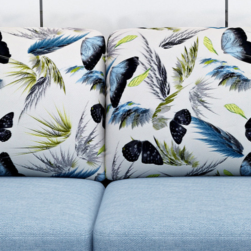 3-Seater Square Arm Pillowed Back Cushions Sectional Sofa with Chaise