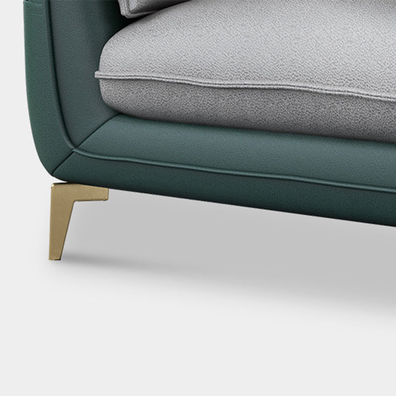 Scandinavian L-Shape Faux Leather Sectional with Storage for Apartment