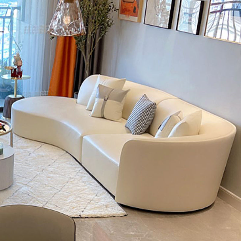 Faux Leather Pillow Top Arm Sofa/Sectional Pillowed Back Cushions, Stain-Resistant