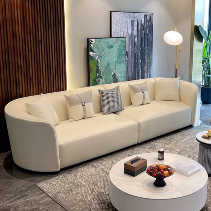 Faux Leather Pillow Top Arm Sofa/Sectional Pillowed Back Cushions, Stain-Resistant