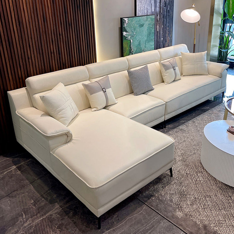 Stain-Resistant Faux Leather Pillow Top Arm Sofa/Sectional with Pillowed Back Cushions