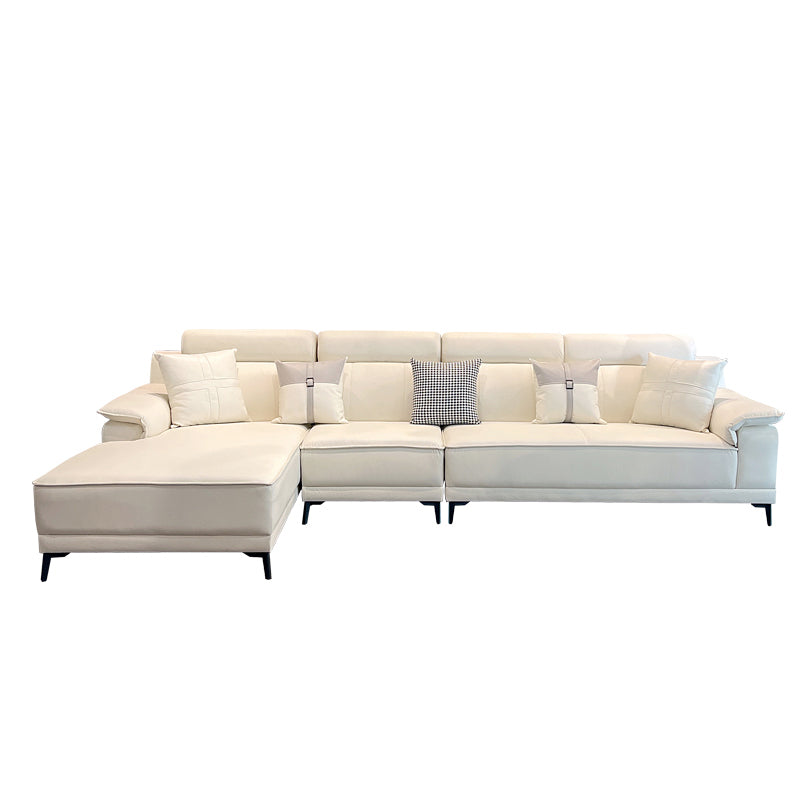 Stain-Resistant Faux Leather Pillow Top Arm Sofa/Sectional with Pillowed Back Cushions