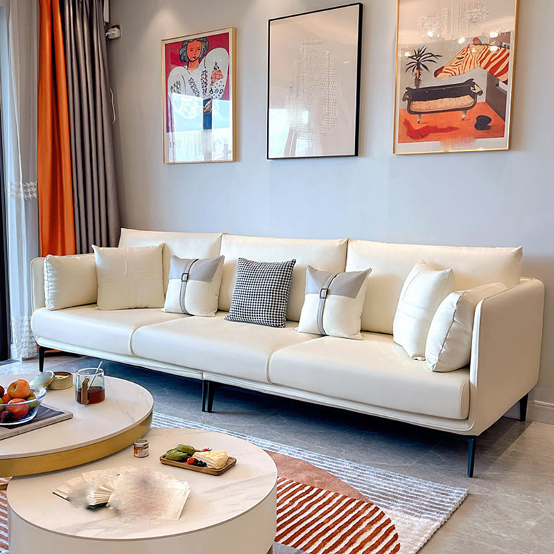 Contemporary Faux Leather Pillow Top Arm Sofa/Sectional Pillowed Back Cushions