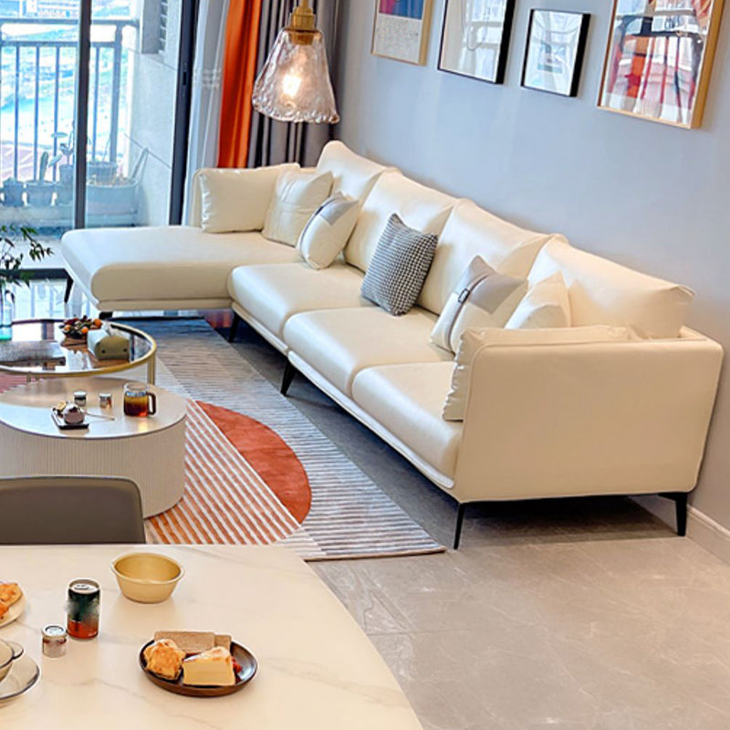 Contemporary Faux Leather Pillow Top Arm Sofa/Sectional Pillowed Back Cushions