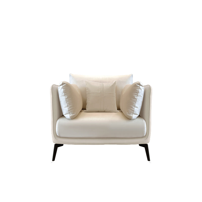 Contemporary Faux Leather Pillow Top Arm Sofa/Sectional Pillowed Back Cushions