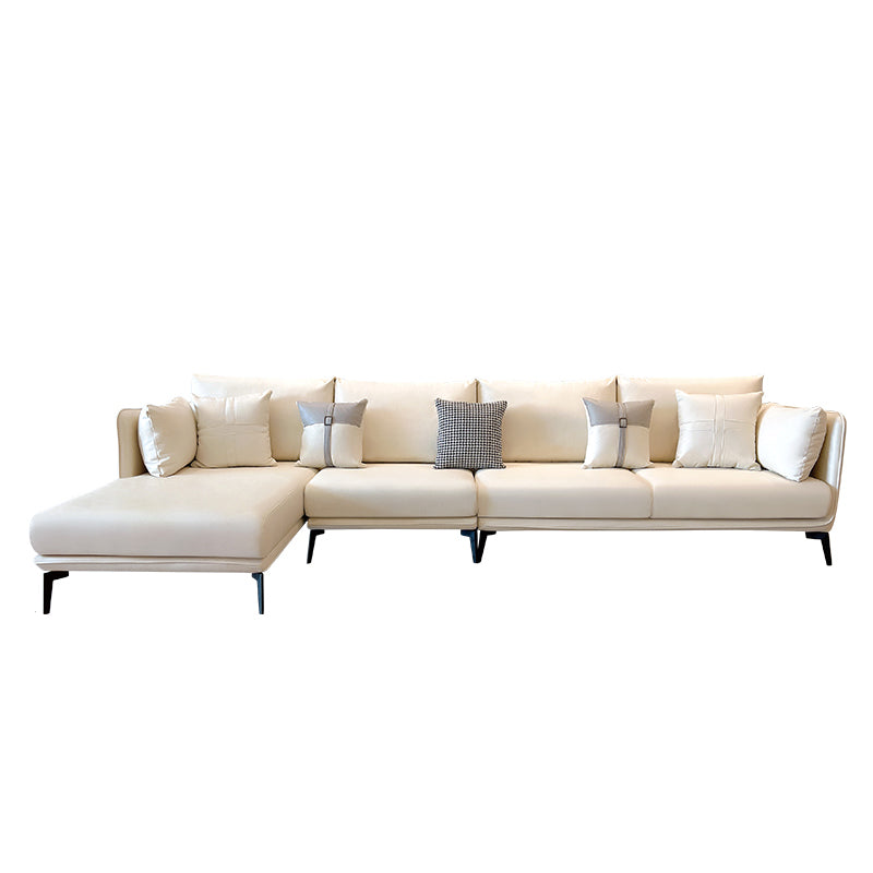 Contemporary Faux Leather Pillow Top Arm Sofa/Sectional Pillowed Back Cushions