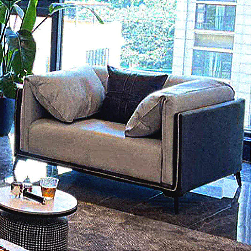 Modern Faux Leather Pillow Top Arm Sofa/Sectional Pillowed Back Cushions