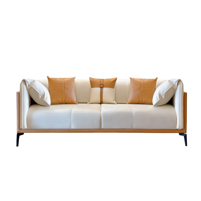 Modern Faux Leather Pillow Top Arm Sofa/Sectional Pillowed Back Cushions