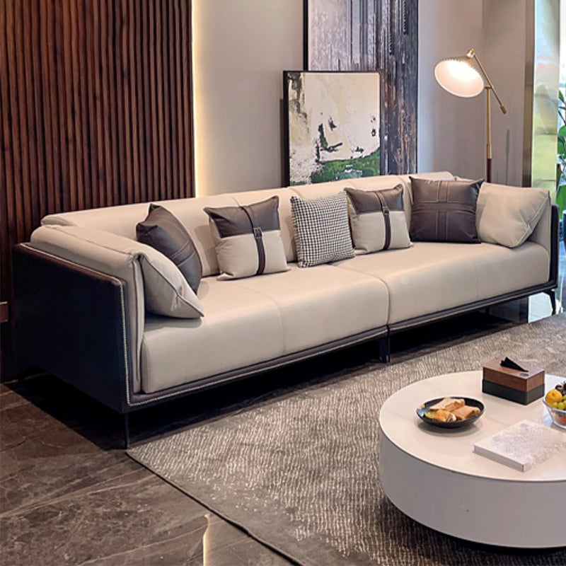 Modern Faux Leather Pillow Top Arm Sofa/Sectional Pillowed Back Cushions