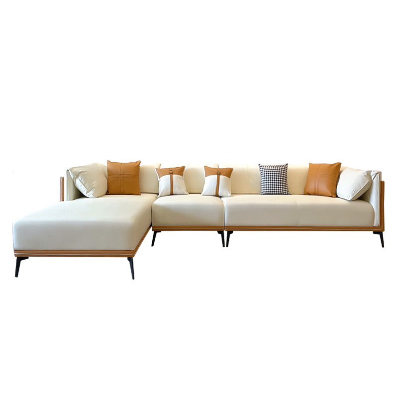 Modern Faux Leather Pillow Top Arm Sofa/Sectional Pillowed Back Cushions