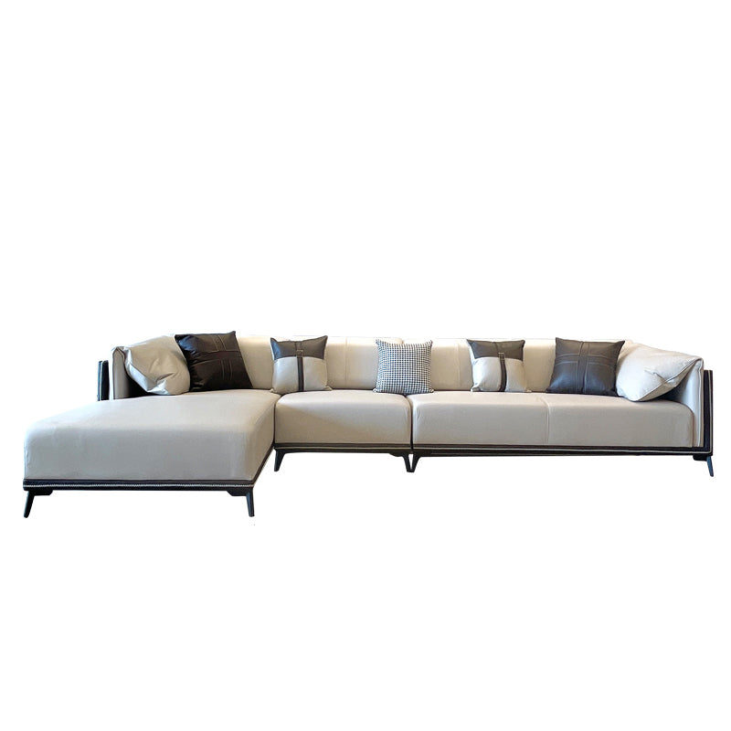 Modern Faux Leather Pillow Top Arm Sofa/Sectional Pillowed Back Cushions