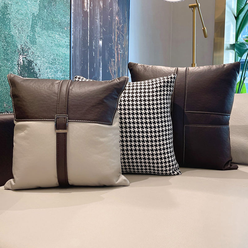 Modern Faux Leather Pillow Top Arm Sofa/Sectional Pillowed Back Cushions