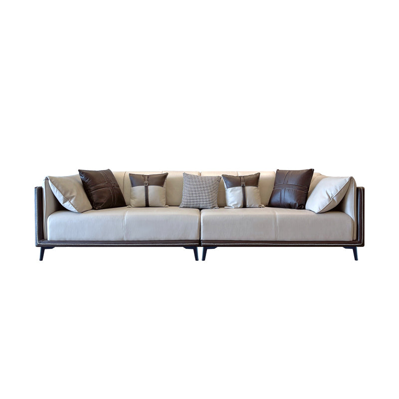 Modern Faux Leather Pillow Top Arm Sofa/Sectional Pillowed Back Cushions for Living Room