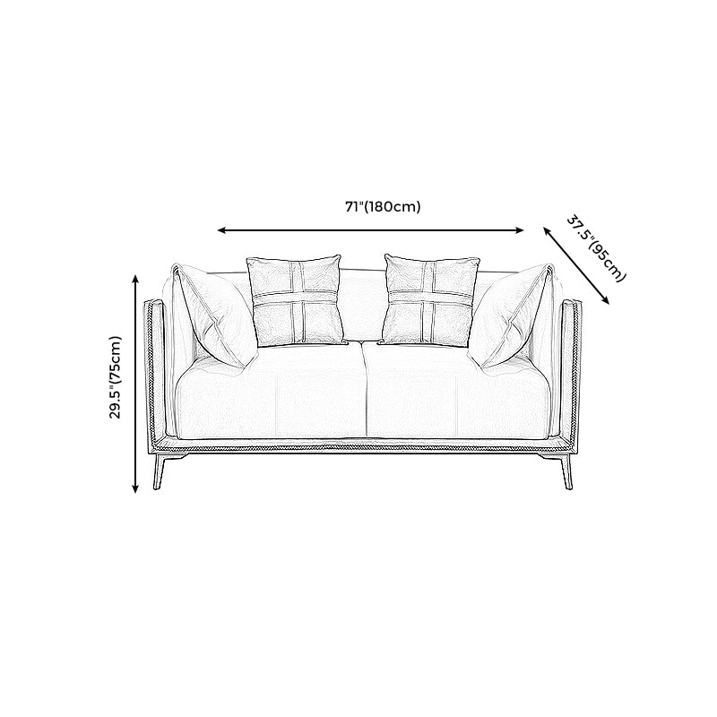 Modern Faux Leather Pillow Top Arm Sofa/Sectional Pillowed Back Cushions for Living Room