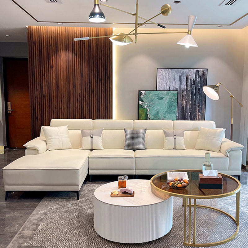 Faux Leather Pillow Top Arm Sofa/Sectional Pillowed Back Cushions for Living Room