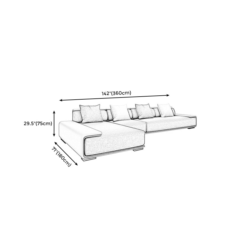 70.87"W Contemporary Square Arm Sectionals with Pillowed Back Cushions