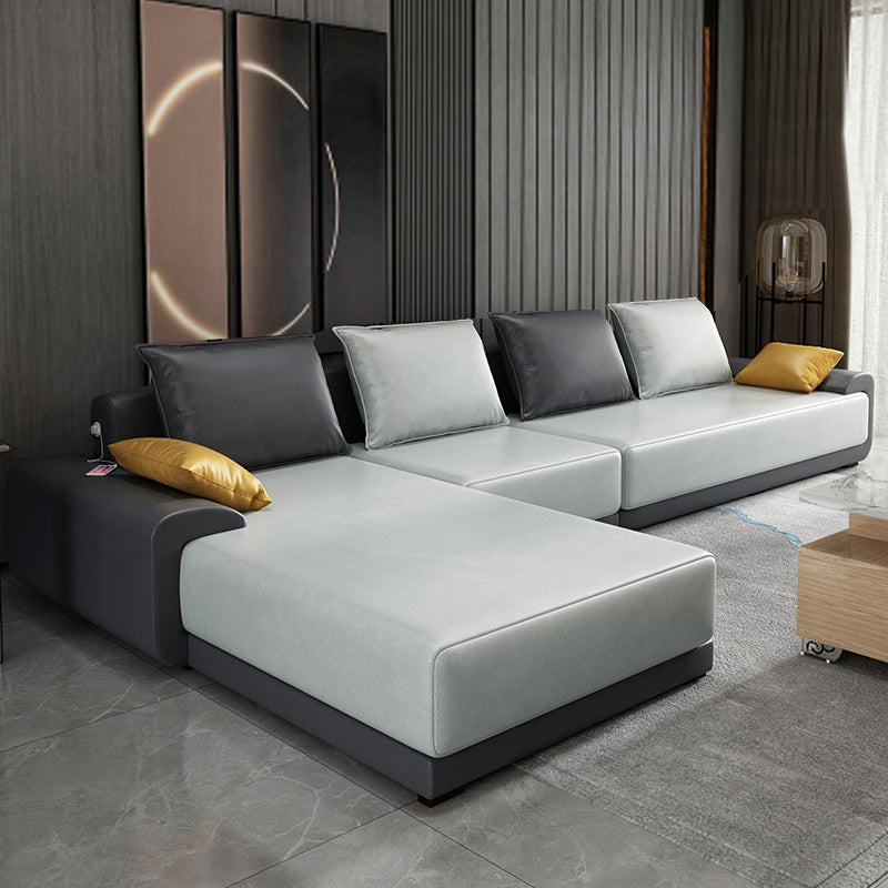 129.92" W √ó 70.87" D √ó 27.56" H L-Shape Removable Cushions Pillow Top Arm Sectional
