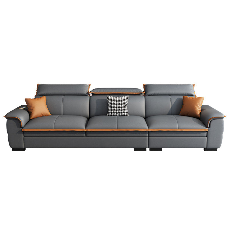 Grey Pillowed Back Cushions Furniture Sectionals with Pillows
