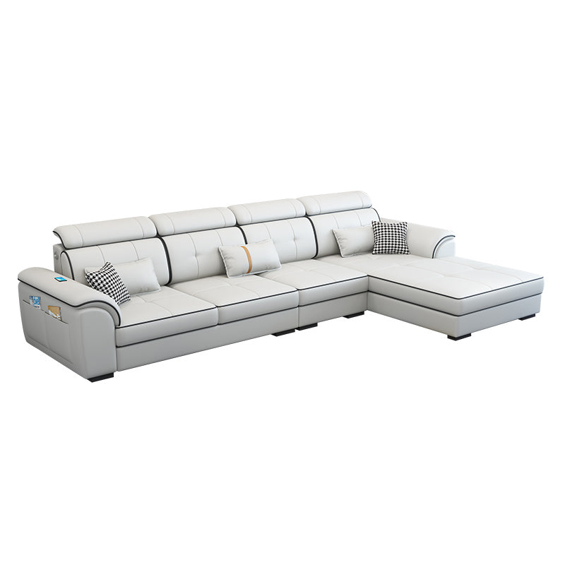 Pillowed Back Cushions Cotton Blend /Faux Leather Furniture Sectionals