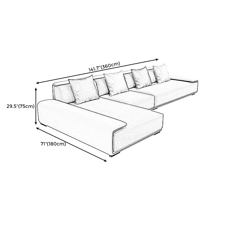 Dark Grey Modular Sectional with Square and Pillow Back Cushion