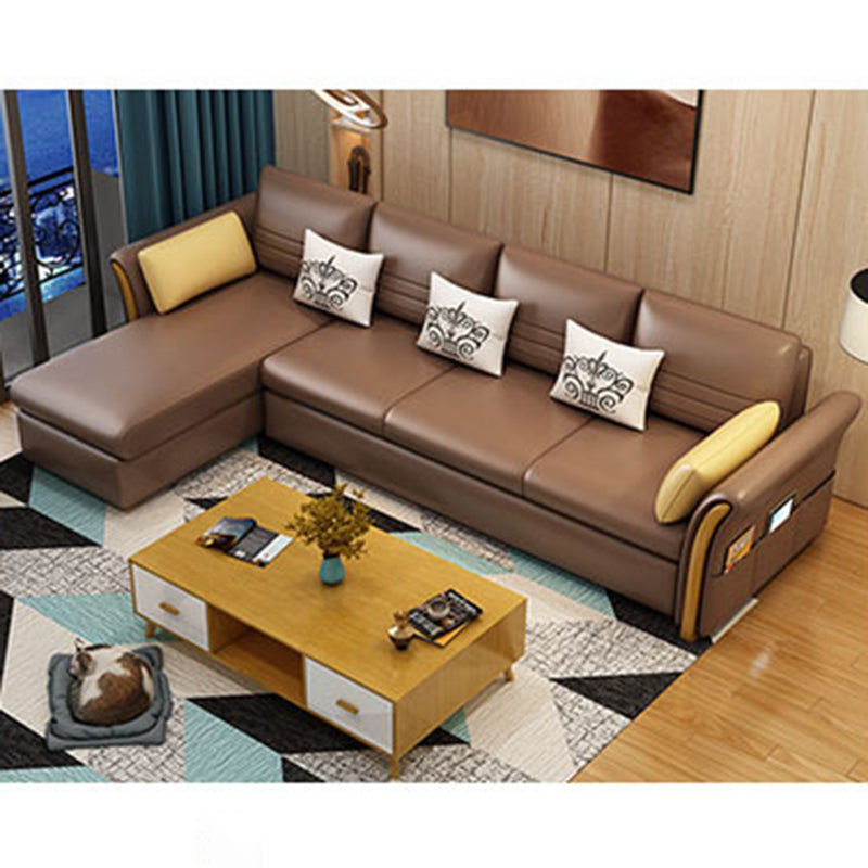 Cushion Back Contemporary Storage Living Room L-Shape Reclining Sofa