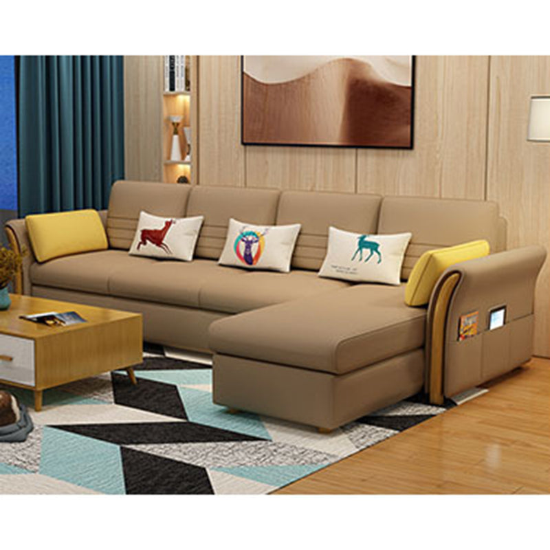 Cushion Back Contemporary Storage Living Room L-Shape Reclining Sofa