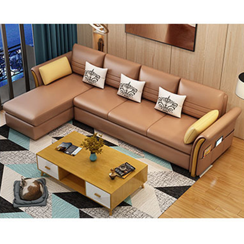 Cushion Back Contemporary Storage Living Room L-Shape Reclining Sofa