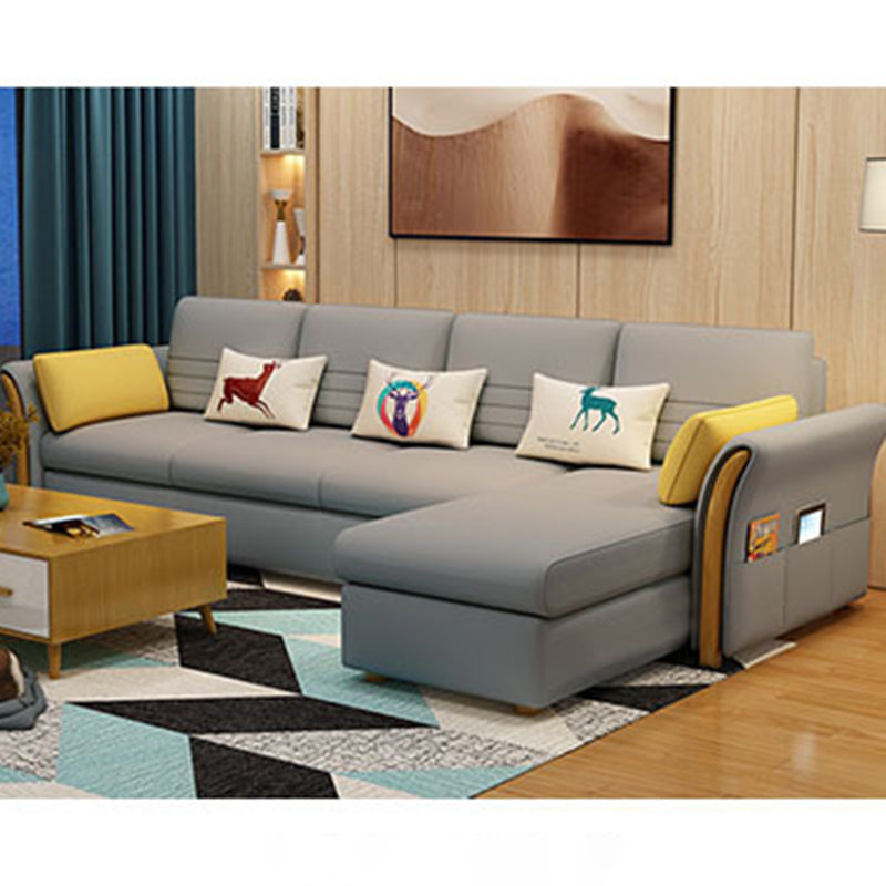 Cushion Back Contemporary Storage Living Room L-Shape Reclining Sofa