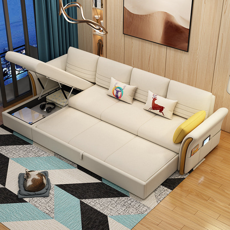 Cushion Back Contemporary Storage Living Room L-Shape Reclining Sofa