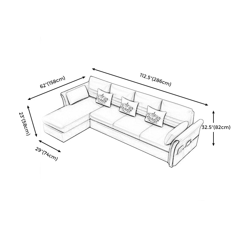 Cushion Back Contemporary Storage Living Room L-Shape Reclining Sofa