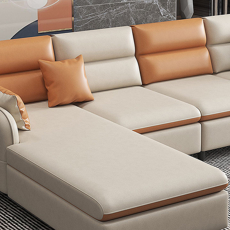 Right Hand Facing L-Shape Sectional with Square Arm and Storage