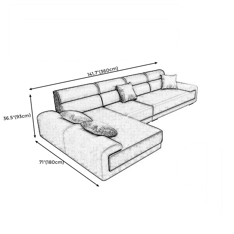 L-shape Faux Leather/Linen Blend Sectionals with Reversible Chaise