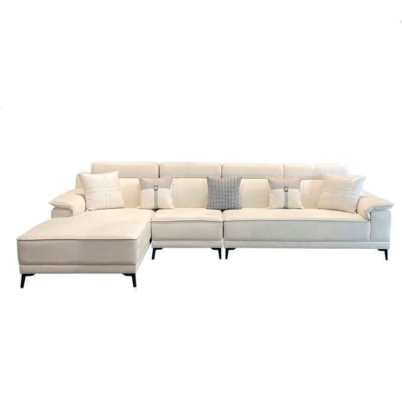 Stain-Resistant Faux Leather Pillow Top Arm Sofa/Sectional for Living Room