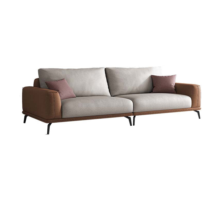 Stain-Resistant Faux Leather Square Arm Sofa/Sectional for Living Room