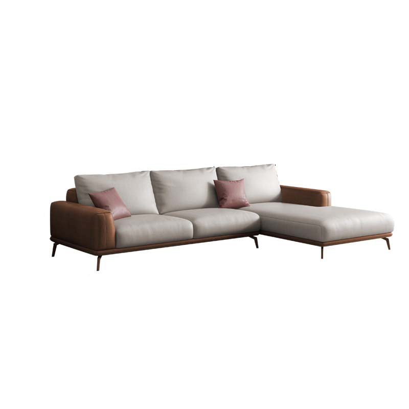 Stain-Resistant Faux Leather Square Arm Sofa/Sectional for Living Room